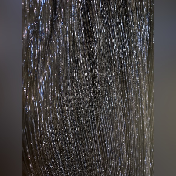 💙 NWT! Navy Shimmery Lurex Smocked Midi Dress - Picture 4 of 7